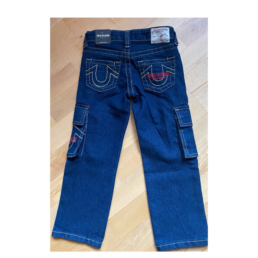 True Religion Kids Ricky Blue Cargo Jeans - Picture 3 of 4